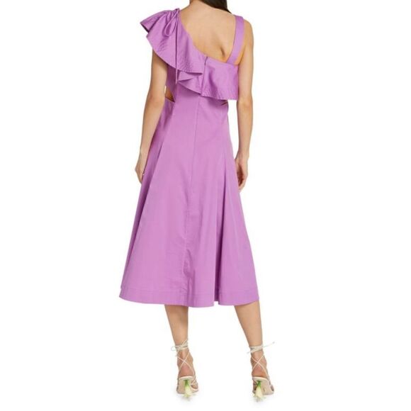 Veronica Beard Beilla Ruffled Sleeve MIDI Dress 8 - Picture 2 of 14